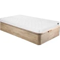 Vente-unique Set 90 x 190 cm bedbodem met opbergruimte, licht naturel + matras van schuim van 15 cm dik - DANAE II van YSMÉE