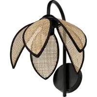 Osram Wandlamp Decor Rattan Lotus, dimbaar, crème / amber, Woon-/ Eetkamer, Hout, Mediterraan, wandlamp