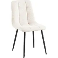 CLP Antibes Eetkamerstoel - klassiek - Metalen Frame - Belastbaar tot 150 kg - Corduroy - Ribstof/creme