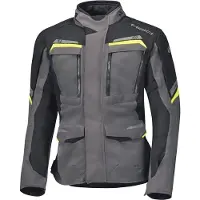Held Lonborg motortextiljas, donkergrijs/zwart/neon-geel, maat 4XL