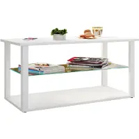 VCM Houten salontafel Sofa-tafel Woonkamertafel Bijzettafel Glas Wanilo L