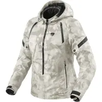 REV'IT! Revit Flare 3 H2O waterdichte jas met capuchon, beige, maat 44, dames, beige, maat 44