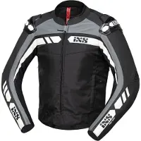 IXS RS-500 1.0 Zwart Grijs Wit Leather Textiele Motorjas Maat 56