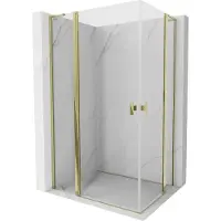 Mexen Mist L Duo scharnierende douchecabine 105 x 95 , transparant, goud - 8A4L-105-095-50-00
