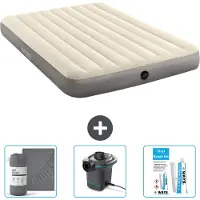 Intex Luchtbed - 2-Persoons - 152 x 203 x 25 cm - Beige - Inclusief Hoeslaken - Pomp en Reparatieset
