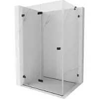 Mexen Lunar-F opvouwbare douchecabine links 100 x 90 , transparant, zwart - 836-100-090-70-00-L