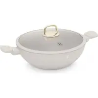 Berlinger Haus Wok met deksel, 30 cm, Sahara, , BH 8065, antiaanbaklaag, crème kleur
