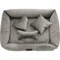 Amibelle Royal Velvet - Fluwelen hondenmand - Grijs - 87x64cm