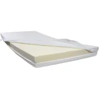 Dibapur R 45A/15 koudschuimmatras, hardheid H3, geschikt voor personen vanaf ongeveer 85 kg. Dubbele tijk. Totale hoogte: 120 x 200 x ongeveer 16 cm