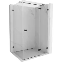 Mexen Lunar T douchecabine scharnierend rechts 135 x 80 , transparant, zwart - 834T-135-080-70-00-P