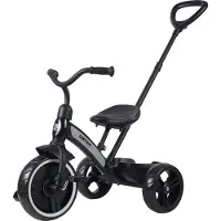 Deryan Driewieler met Duwstang - 4-in-1 Peuterfiets - Zwart