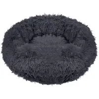 Springos Hondenmand | Superzacht en Luxe | Wasbaar | Donut | Fluffy | Hondenkussen | 40 cm | Grijs