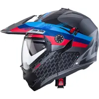 Caberg Tourmax X Sarabe, opklapbare helm ,Mat Grijs/Rood/Blauw ,S