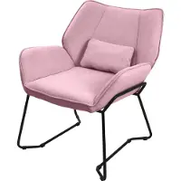 ML-Design Woonkamer fauteuil loungestoel roze met rugkussen tot 120 kilogram Polyester hoes in linnenlook ML design