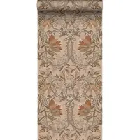ESTAhome behang vintage bloemen in art nouveau stijl terracotta - 53 cm x 10.05 m - 139460
