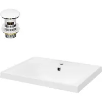LuxeBath Wastafel vierkant 51x15,5x41,5 cm Wit keramiek ML-Design