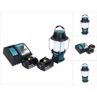 Makita DMR 055 RT accu-radio 18 V FM met lantaarn 360° zaklamp + 2x accu 5,0 Ah + oplader
