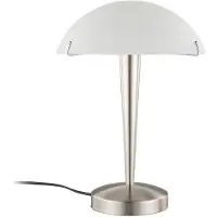LINDBY Tafellamp Viola, wit / opaal, Slaapkamer, metaal, Modern, Tafellamp
