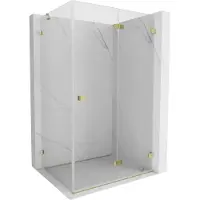 Mexen Lunar-F opvouwbare douchecabine rechts 95 x 80 , transparant, goud - 836-095-080-50-00-P