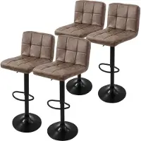 ML-Design Set van 4 barkrukken Abigail kunstleer | kunstleer bruin 45x112x50 cm barkrukken | NADUVI