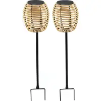 Lumisky Set van 2 solar grondlampen H72CM BAVINA