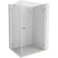 Mexen Lunar-B rechte draaideur douchecabine 90 x 80 , transparant, goud - 832-090-080-50-00-P