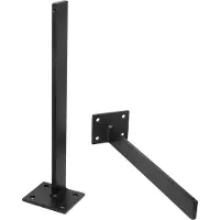 Teakea - Set Zwarte Muurbeugels - 40 cm Diep - Draagkracht 120 kg per Beugel - Stalen Wandsteunen