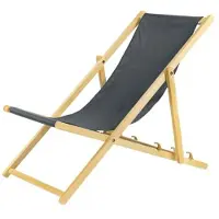 Sonstiges Lehátko, grijze set van 2 inklapbare houten ligstoelen met veiligheidssysteem. Inklapbare stoel, ligstoel, strandligstoel, tuinligstoel, ligbed