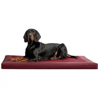 Tierlando CARLOS Ortho-Medic orthopedisch hondenbed, velours kunstleer. VISCO hondenbed - Afmetingen: 150x100 cm | Kleur: 04 Donkerrood