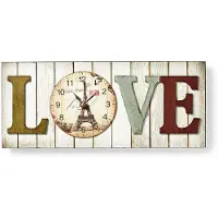 Nedis houten wandklok met frame | Design "LOVE" NE550671420