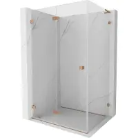 Mexen Lunar-F L opvouwbare douchecabine links 100 x 80 , transparant, geborsteld koper - 836L-100-080-65-00-L