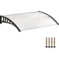 Outsunny - Voordak - met Anti-UV-Coating - Wandbevestiging - Zwart