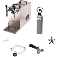 Ich-zapfe Bierzapfanlage STREAM 50 Komplettset met 2 Leidingen, Doorstroomkoeler 55 L/u, Roestvrij Staal - Perfect voor Thuis en Evenementen
