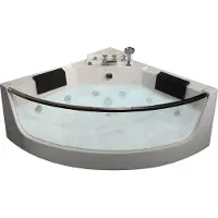 Vente-unique Hoekmassagebad met glazen wand - 2 personen - 330 l - 138 x 138 x 59 cm - EVELINA