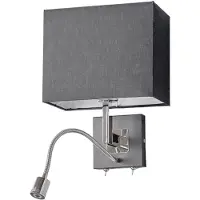 LUCANDE Wandlampe , Rebekka, dimbare, Zwart, Woonkamer, Stof, Modern