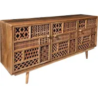 Riess Massief dressoir MARRAKESCH 160 cm mangohout met boho-stijl decoratie - 40247