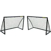 Powershot Paar voetbaldoelen - 1,8 x 1,2m - PVC - Zwart
