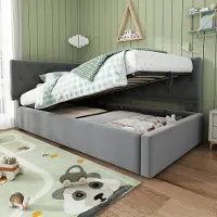 OKWISH Ledikant 90x200 cm van massief grenen en MDF – wit – huisvorm met veiligheidshek en deur – kinderkamer