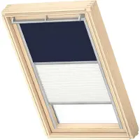 Velux verduisterend rolgordijn met plisse DFD MK06 1100S blauw / wit