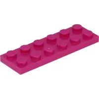 LEGO 2x6 Platte steen 3795 - 50 stuks, magenta