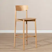 Livin24 Scandinavische barkruk Miquel naturel eiken 78,5 cm