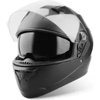 Vinz Kennet ECE 22.06 Integraalhelm met Zonnevizier / Motorhelm / Scooter helm / Brommerhelm – Mat Zwart