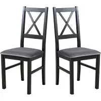 LeafDesign Eetkamerstoel, massief eikenhout, stoel, set van 2x Nilo 10, zwart