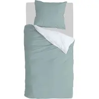 Byrklund Dekbedovertrekken Side Way Jade / Wit Katoen-140 x 200 / 220 cm | 1-Persoons