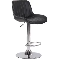 CLP barkruk Lentini, bekleed met kunstleer, draaibaar met hoogteverstelling | Kleur: zwart. Frame: chroom