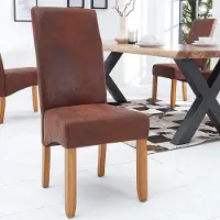 Invicta Edele stoel CASA vintage bruine massief houten poten in koloniale stijl - 21133