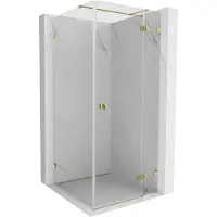 Mexen Lunar T draaibare douchecabine rechts 100 x 100 , transparant, goud - 834T-100-100-50-00-P