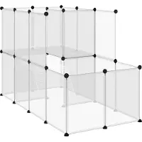vidaXL Dierenhok klein 142x74x93 cm polypropeen en staal transparant