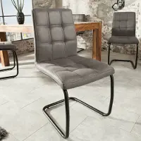 Riess industrieele sledestoel MODENA vintage grijs met decoratieve stiksels - 38616