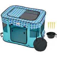Vevor Puppy Playpen Opvouwbaar 812 x 609 x 558 mm Puppy Run Dieren Playpen 13 x 5 cm Opvouwbare Voerbak Hondenren 600D Oxford Stof Hondenren Vrijlopende Omheining voor Kleine Middelgrote Huisdieren